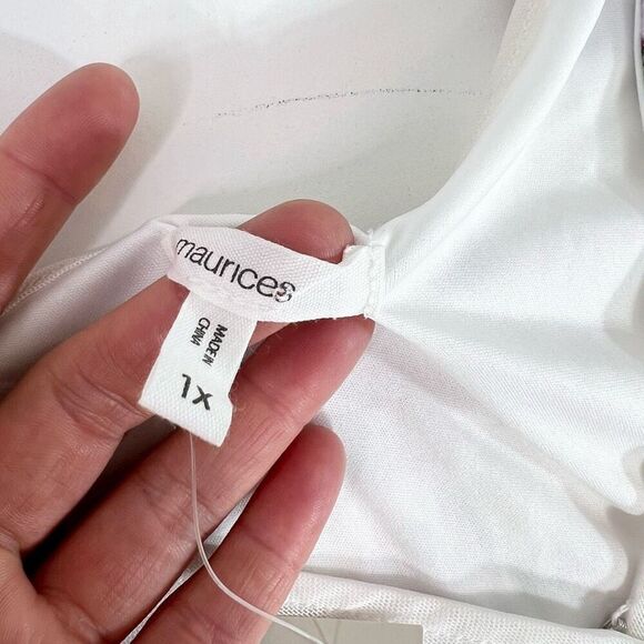 Maurices Mini Dress Womens 1X Multicolor Lined Tiered V-Neck Floral Print New - Picture 5 of 11